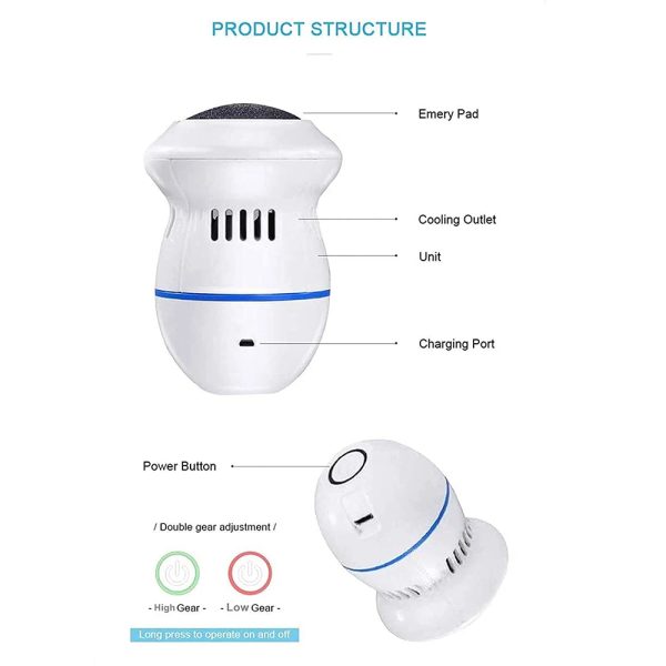 Electric Foot Grinder with Automatic Vacuum USB Rechargeable - Image 3